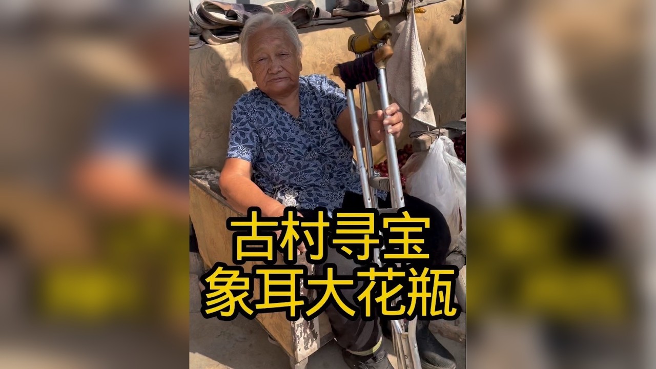 下乡收货象耳花瓶摆件