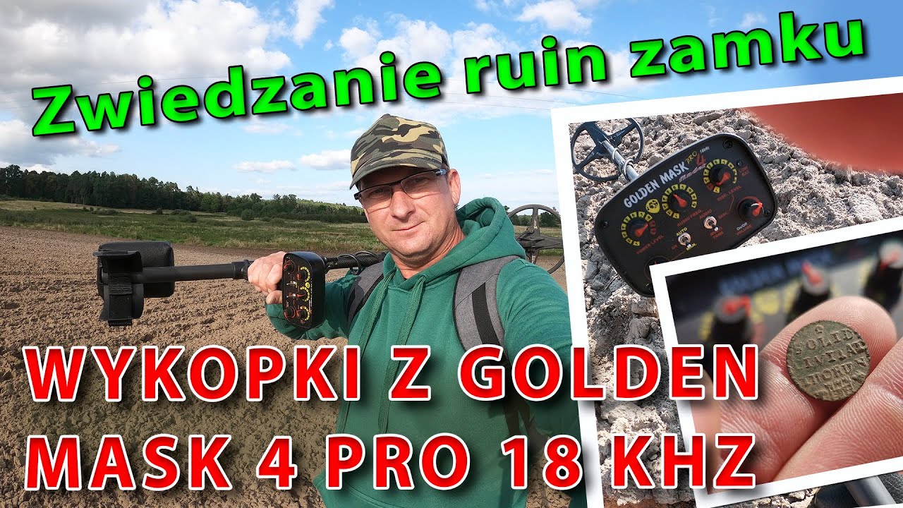 Wykopki z wykrywaczem metali Golden Mask 4 PRO 18 kh. Wyjazd do ruin zamku w Szymbarku.