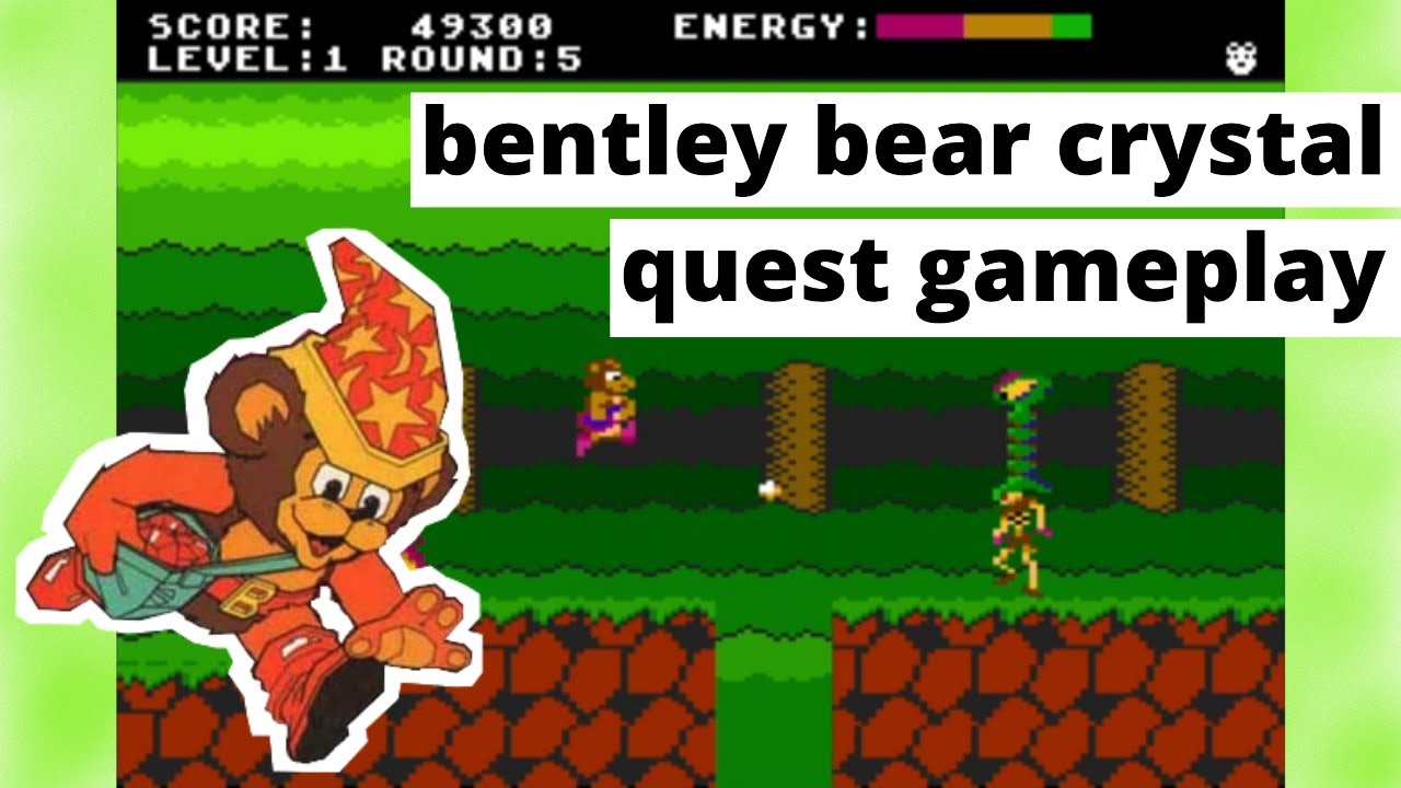 bentley bear crystal quest short gameplay - atari 7800 homebrew