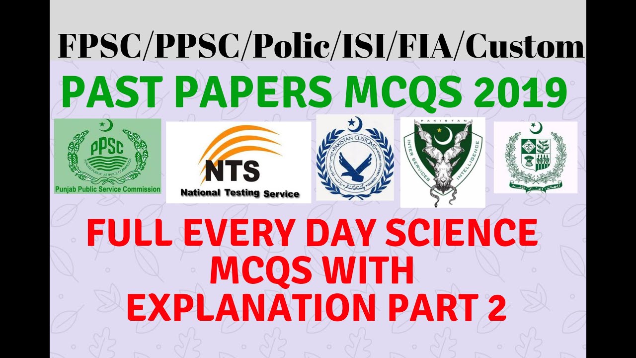 FPSC Test Preparation General Science MCQs Past Papers NTS, PPSC, FPSC, CTS, OTS, PTS Part 2