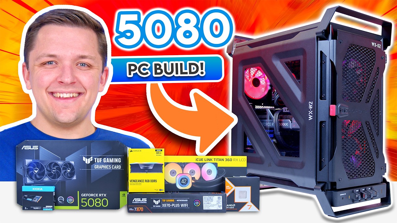 Сборка игрового ПК на базе RTX 5080 и Ryzen 9800X3D! 👀 [при участии НОВОГО корпуса Corsair Warthog!]
