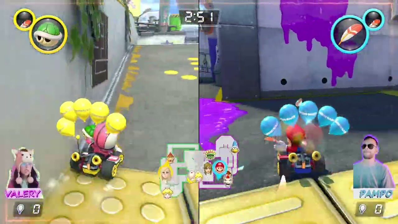 batalla valery CONTRA pampo quien ganara - Gameplay - mario kart