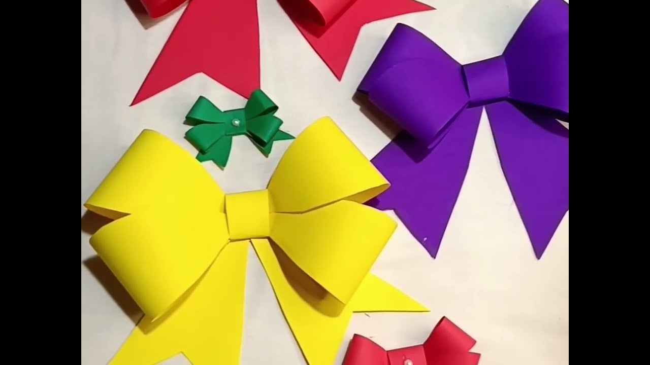 🎀 রঙিন কাগজ দিয়ে সুন্দর বো বানানোর সহজ উপায় | Easy Paper Bow Making