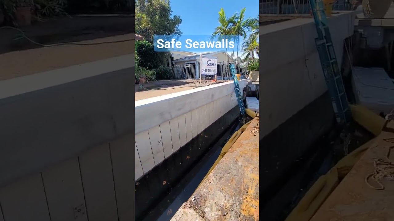 New Truline seawall installed and ready for a dock. This wall penetrates the earth over 8' 