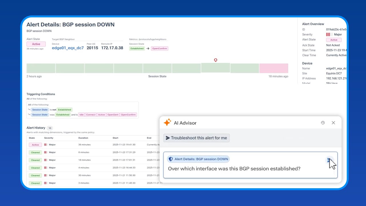 Automating BGP Troubleshooting with Kentik AI Advisor