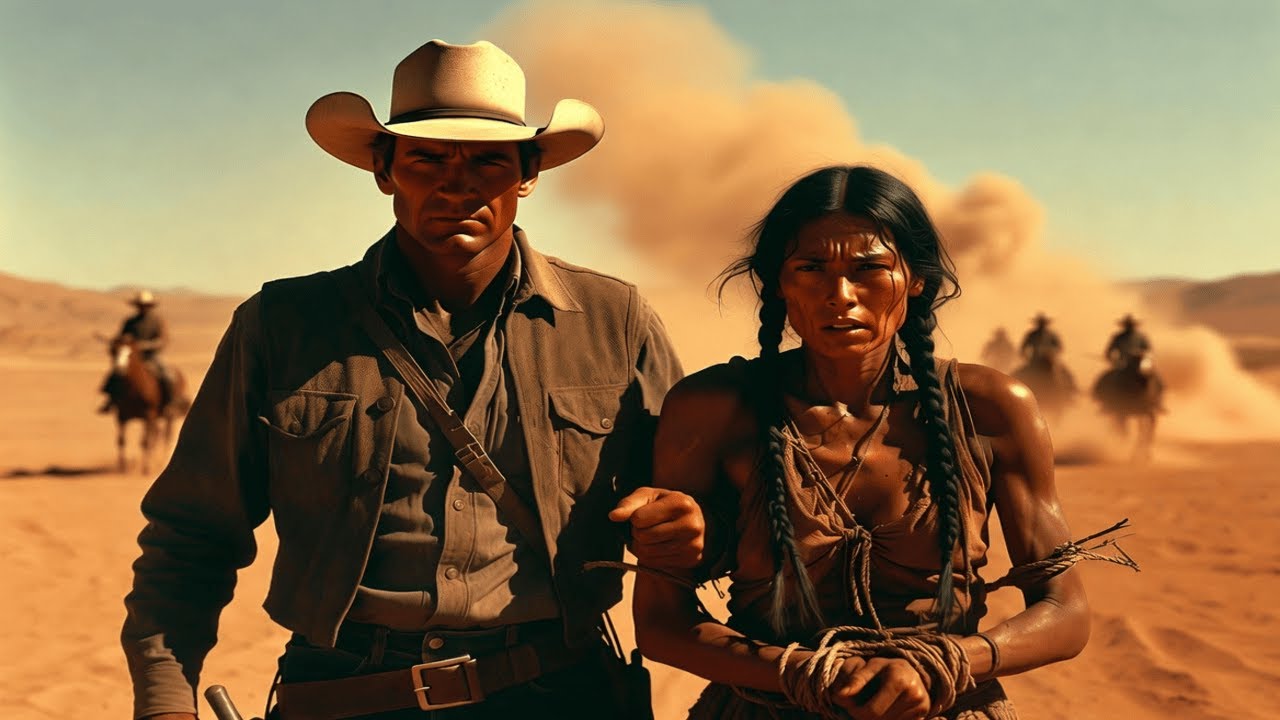Après avoir sauvé la prisonnière apache affamée, le cow boy lui dit  « Tu es sous ma protection déso
