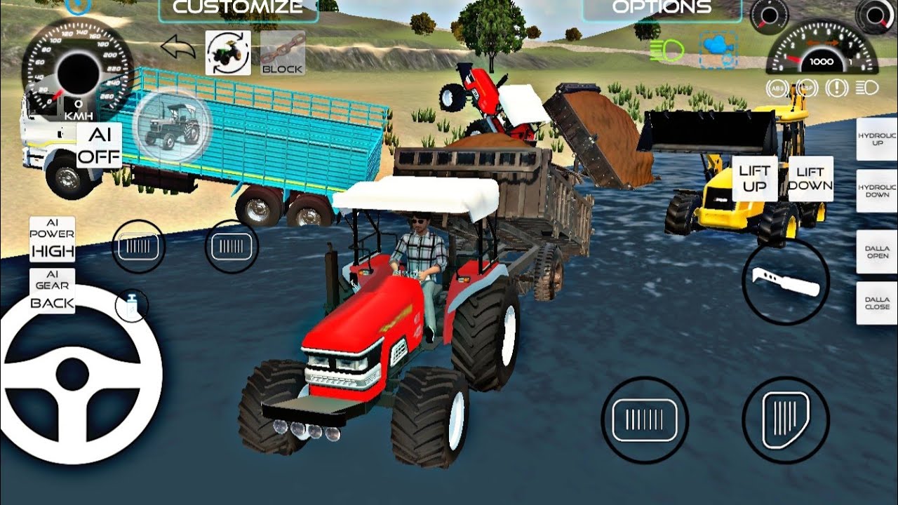 Drive Dumper unloading stone💥 Challenge Indian vehicles simulator 3d #tractordriving  #gaming#thar 