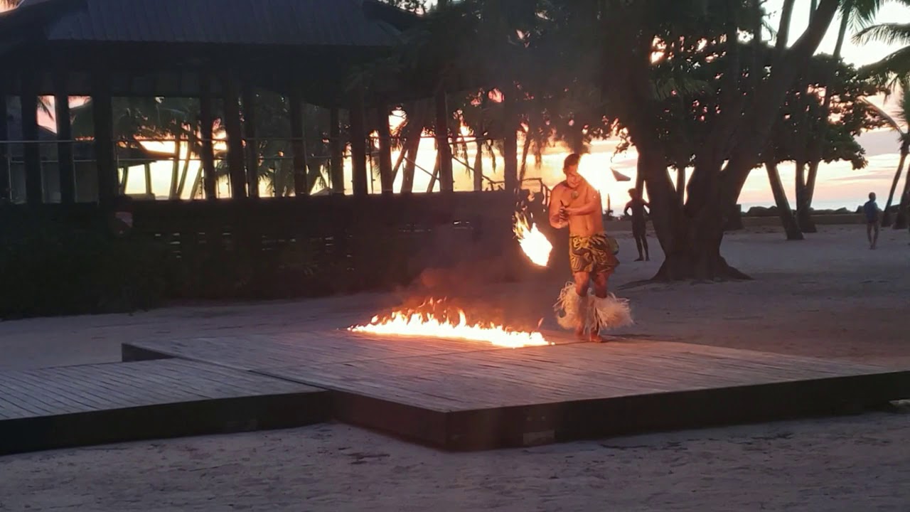 Fijian Fire Dance on Drum Beat