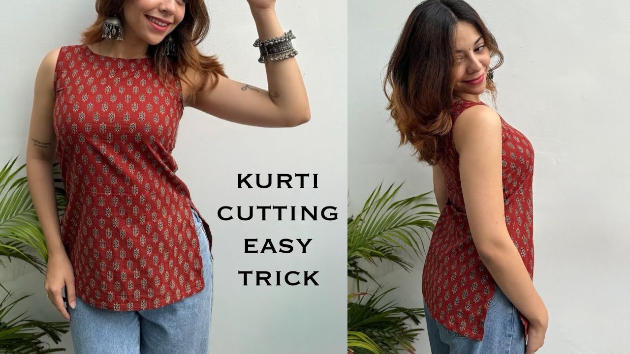 How to Cut & Stitch Sleeveless Short Kurti at Home”