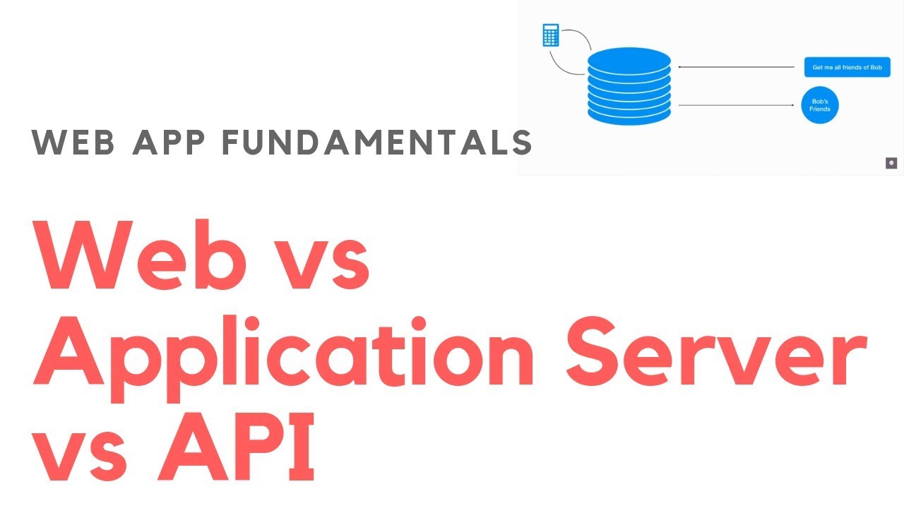 Web Server vs Application Server vs API