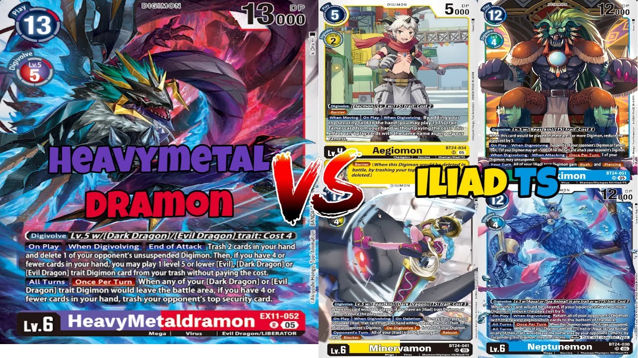 Heavymetaldramon VS Iliad Ts |Digimon TCG EX 11Dawn of Liberator Testing