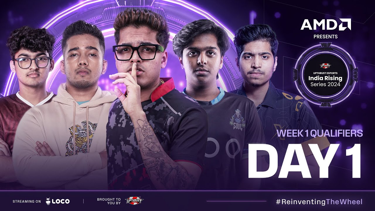 AMD Presents UE India Rising Series 2024 |#BGMI | Week 1 Qualifiers Day-1 Ft #iqoosoul  #godlike