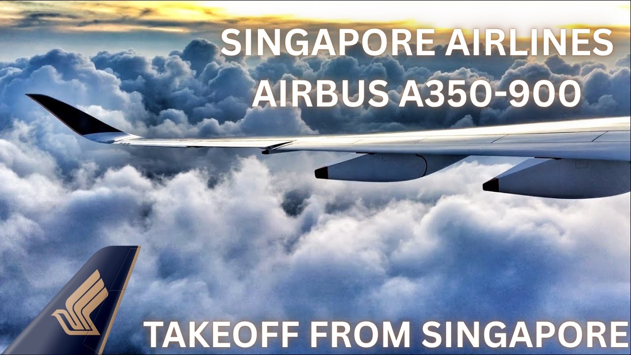 Singapore Airlines A350 BEAUTIFUL Sunset Takeoff from Singapore
