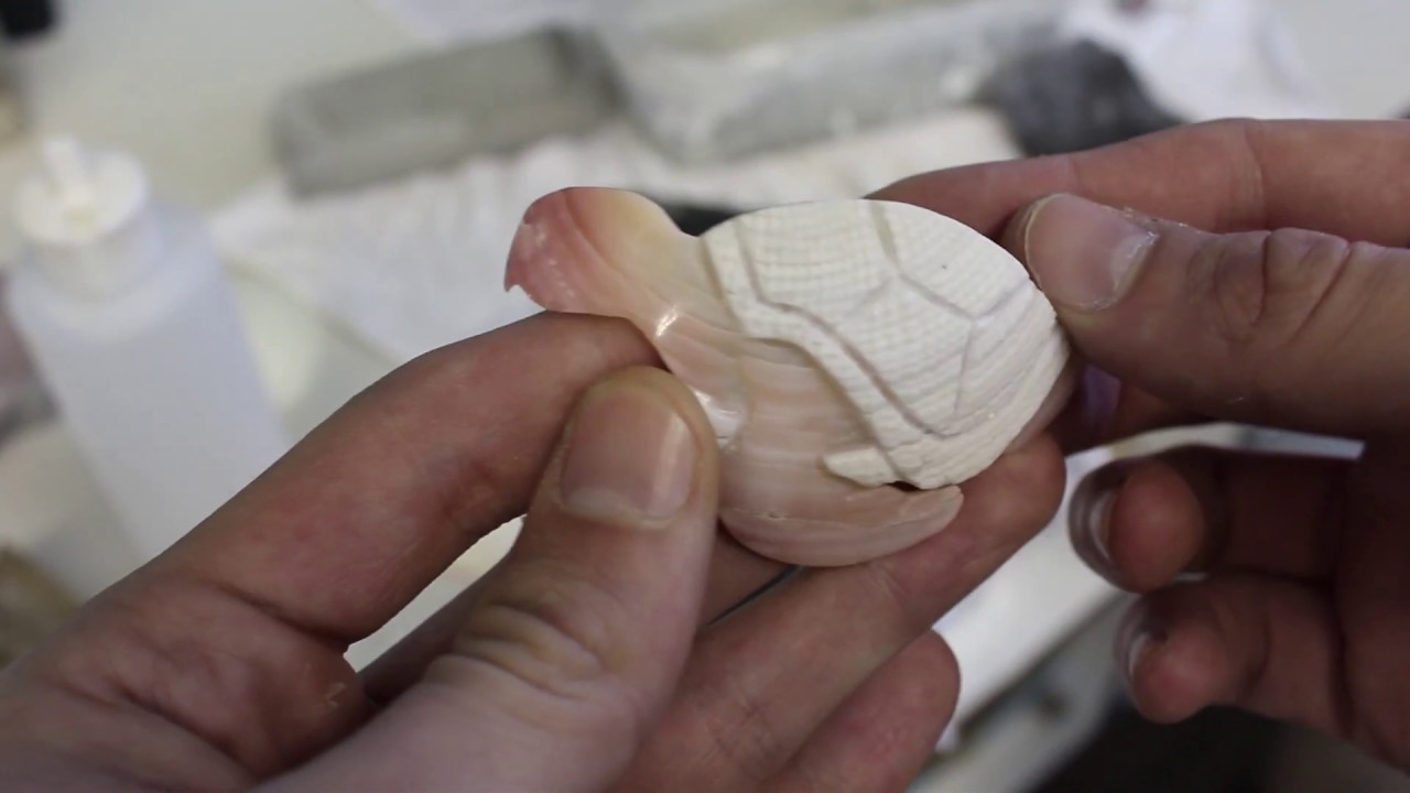 Вырезание морской черепахи из панциря тигрового люцина