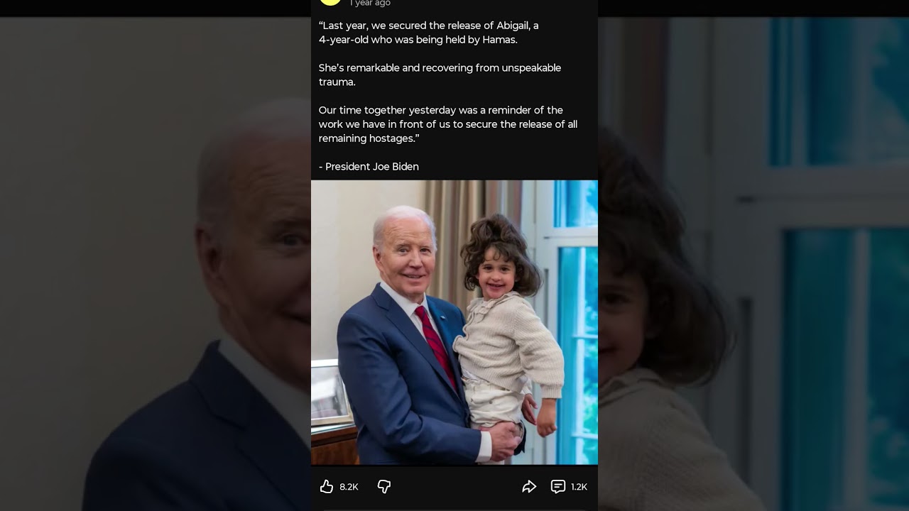 Joe Biden & Little Girl Hamas Victim 