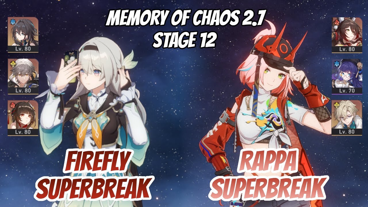 Firefly SuperBreak & Rappa SuperBreak Memory of Chaos Stage 12 (3 Stars) | Honkai Star Rail