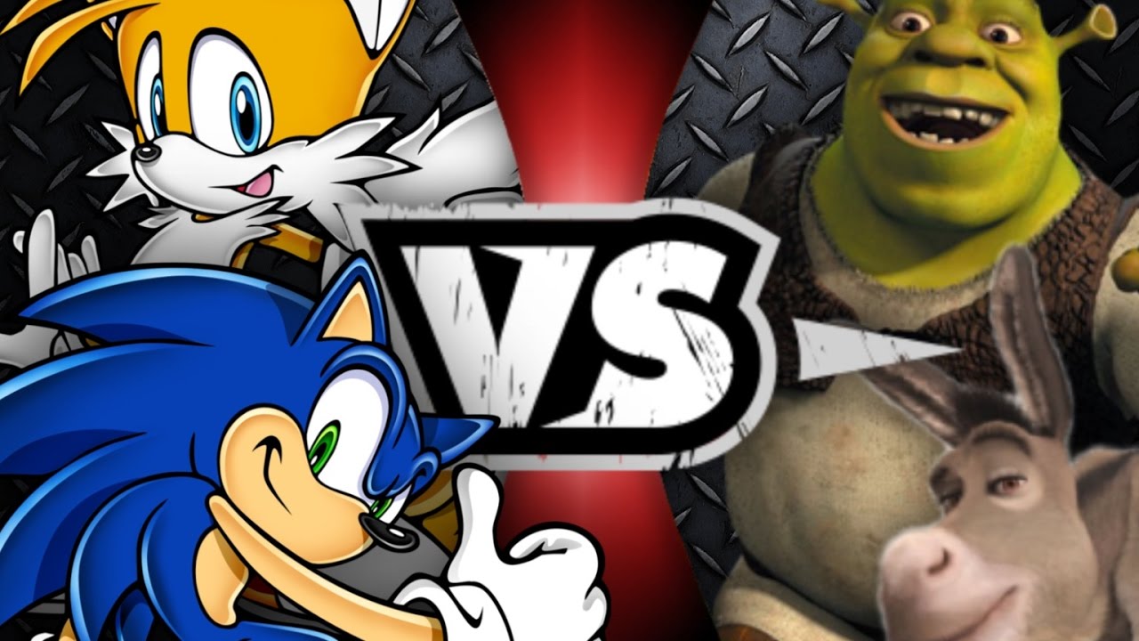 Sonic and Tails VS Shrek and Donkey | Awesome Cartoon Battles | Swishy Bros
