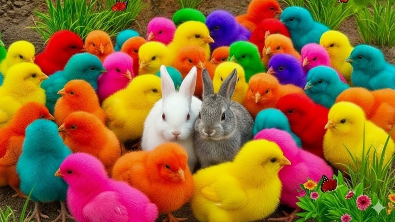 Tangkap Ayam Lucu, ayam warna warni, ayam rainbow, kelinci lucu, bebek lucu