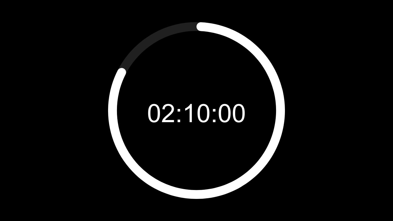 2 Hour 10 Min Study Timer | Minimalist Focus Countdown