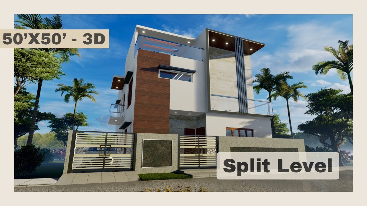 50X50 Feet Split Level Duplex House Design | 2500 Sqft House Plan | 15X15 Meters Home Design