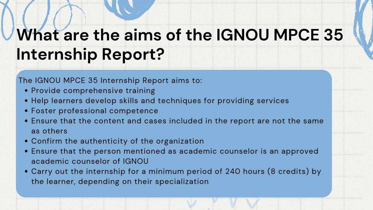 IGNOU MPCE 35 Internship Report | IGNOU PROJECT