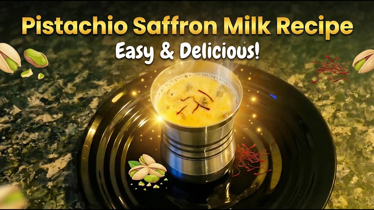 Kesar Pista Milk - Perfect blend for Kids, pregnant women and for any milk lovers #milk #milkshake