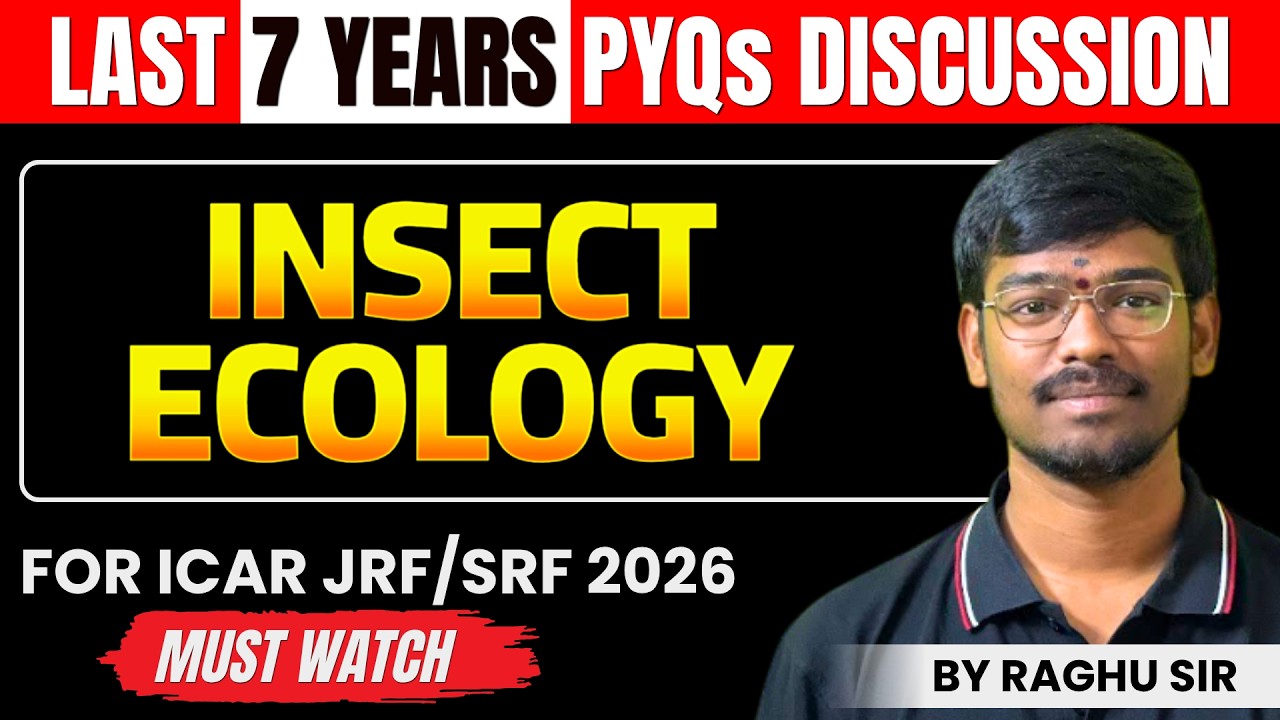 Last 7 Years PYQs Discussion | INSECT ECOLOGY | ICAR JRF Entomology 2026