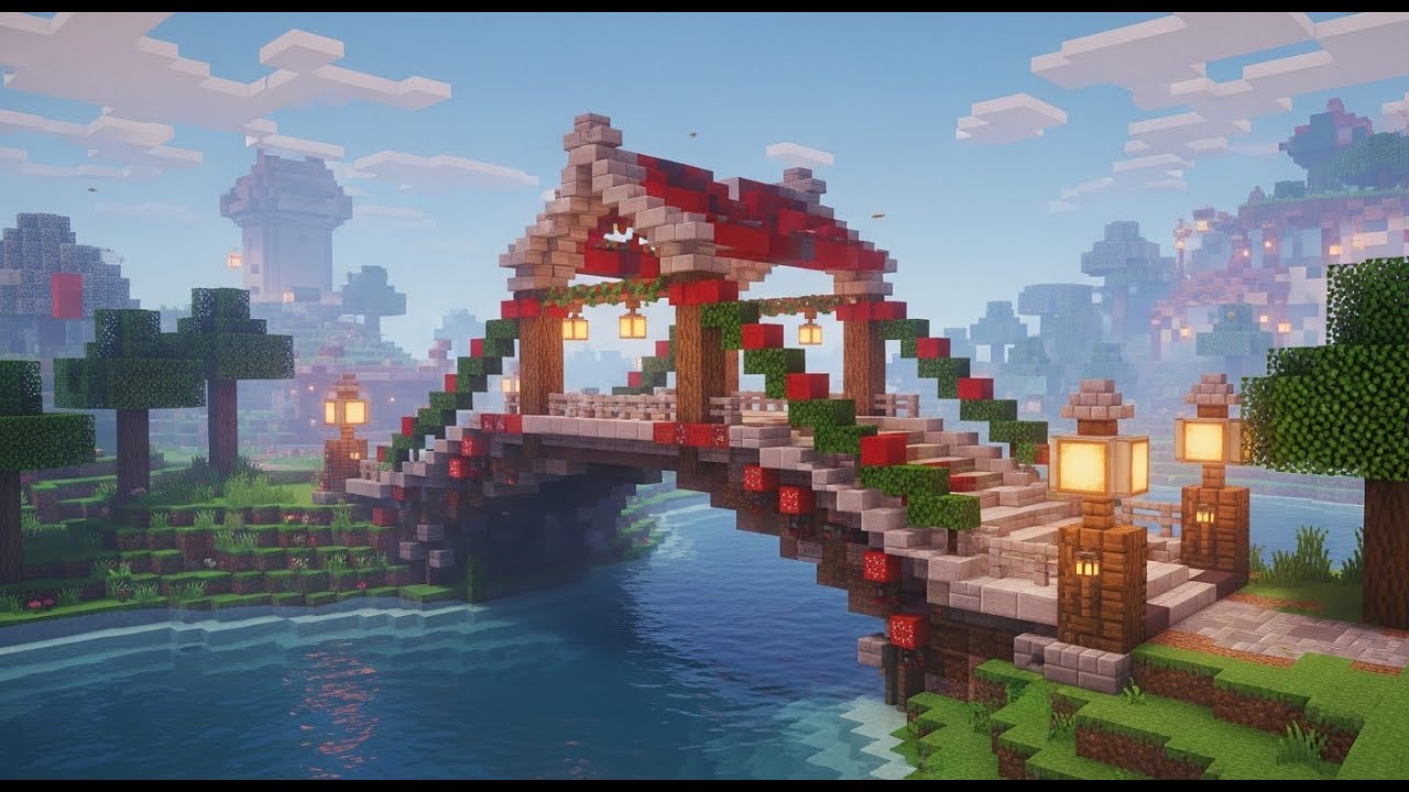 ✨ Building a Christmas Bridge in Minecraft ❄️
