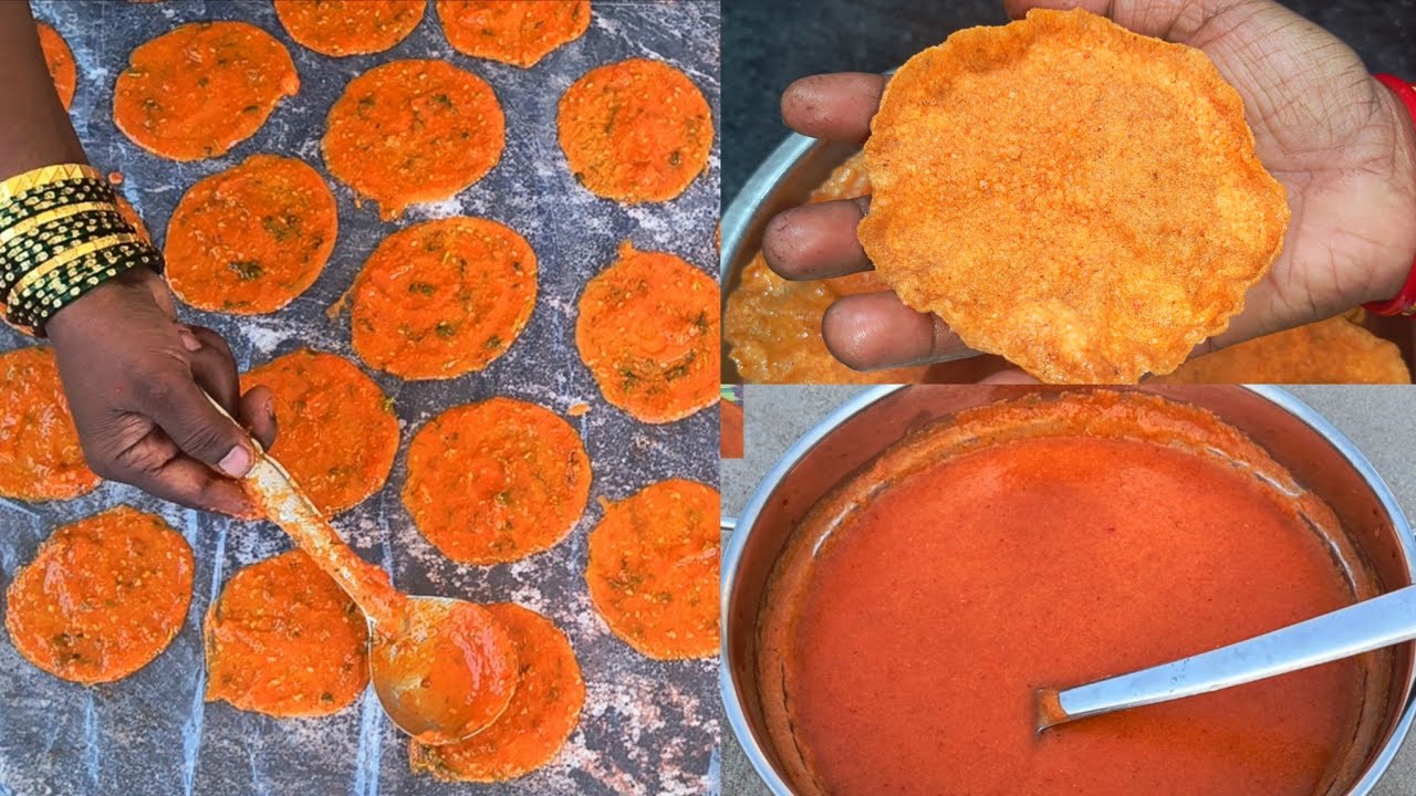 ಬಾಯಲ್ಲಿಟ್ಟರೆ ಕರಗುವಂತ ಟೊಮೇಟೊ ಹಪ್ಪಳ ಮಾಡಿ ನೋಡಿ / ಟೊಮೇಟೊ ಹಪ್ಪಳ / tomato papad recipe in Kannada / papad 