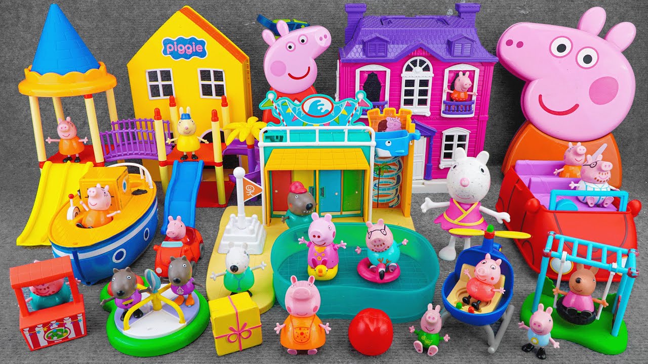 98 Minutes Satisfying with Unboxing Cute & Fun Peppa Pig Peppa's Water Park & Playground Playset