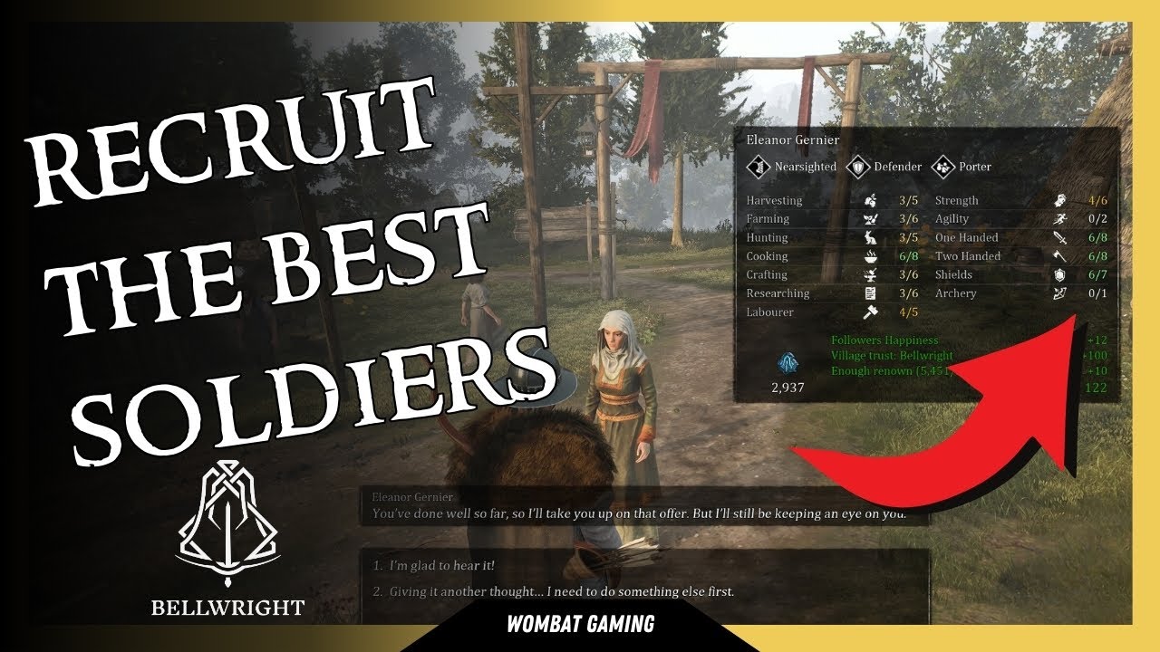 ⚔️  Getting the best fighters for your army in Bellwright ⚔️