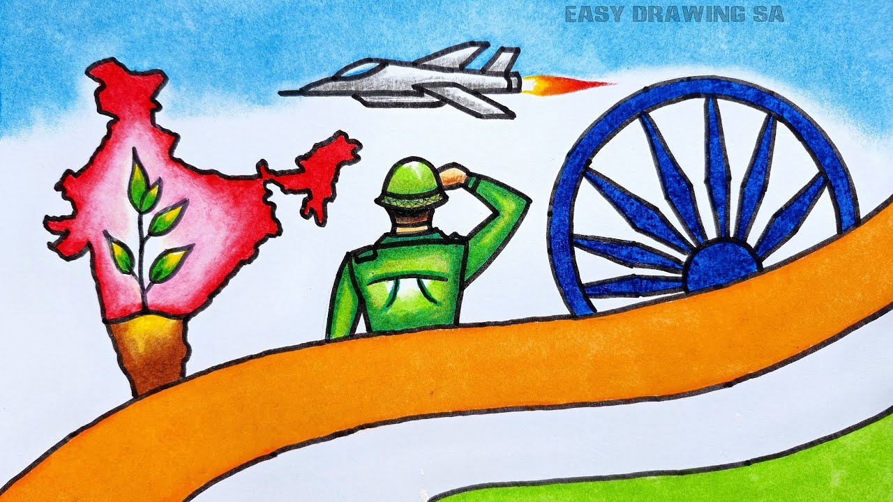 Republic day drawing/har ghar swadeshi ghar ghar swadeshi drawing