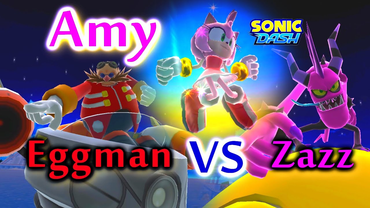 Sonic Dash (Day and Night update) - Amy VS Zazz VS Eggman [Widescreen / Landscape 1080p]