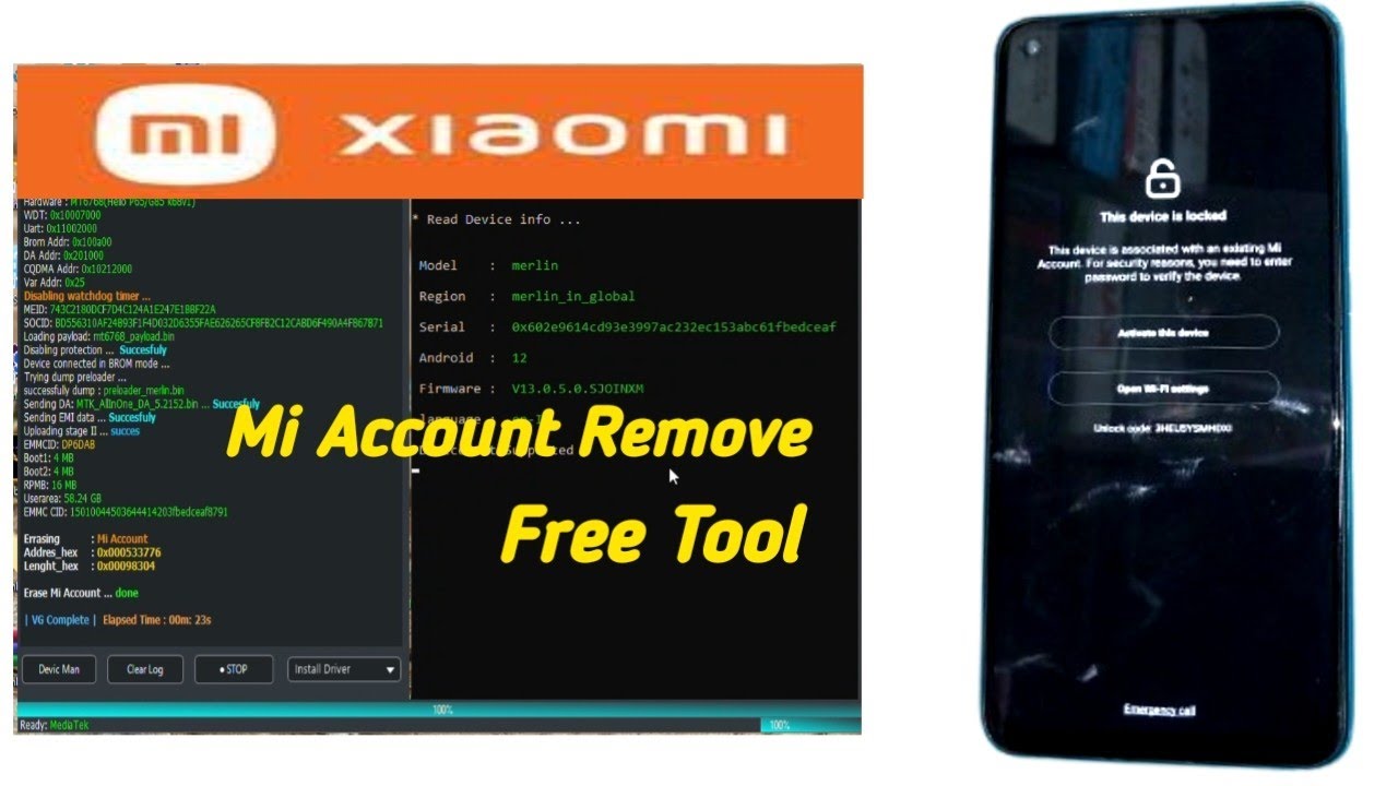 ALL Redmi Mi Account Remove Free Tool || Mi Account Unlock Tool | Xiaomi Mi Account Sideload Mode ✅