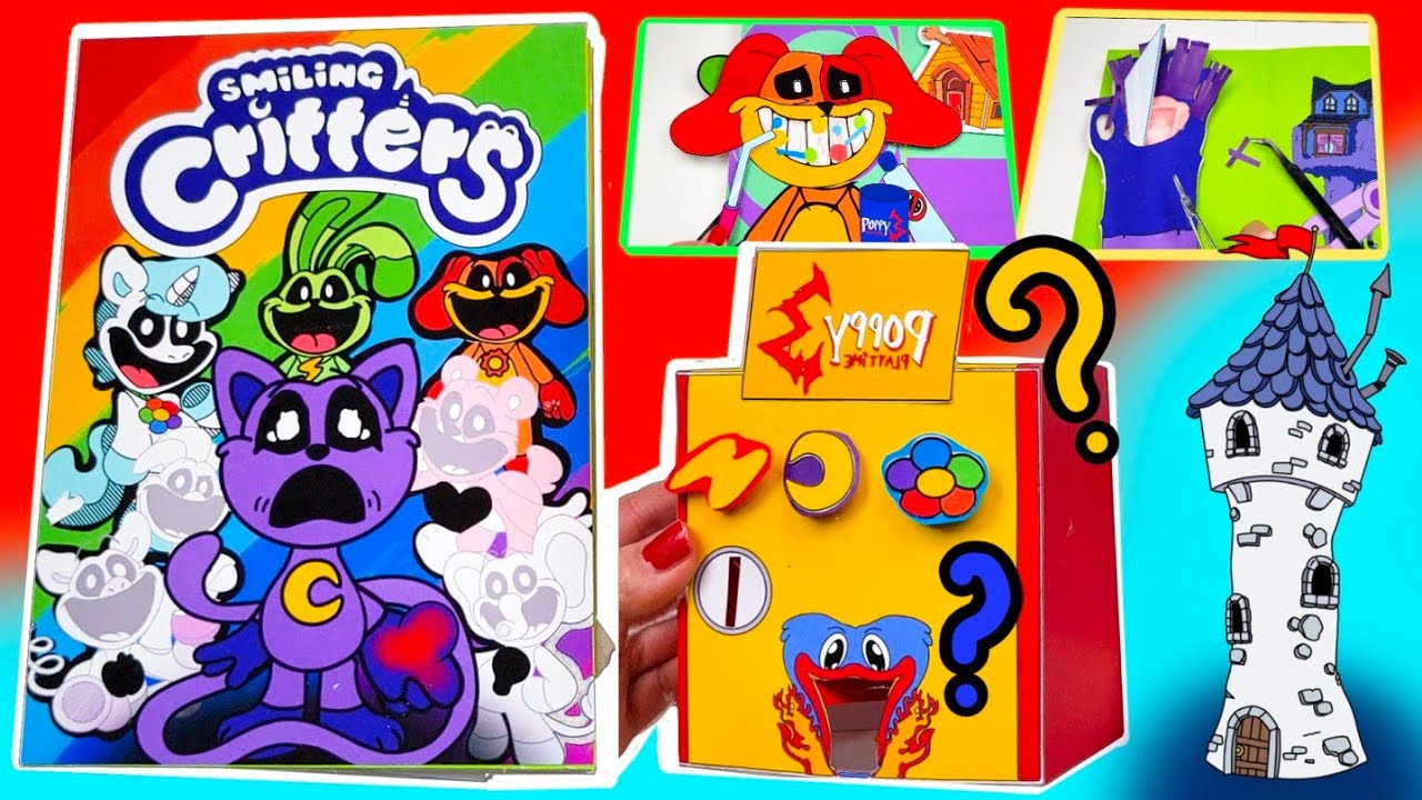 DIY♥POPPY PLAYTIME3 SMILING CRITTERS FINDING STORY GAMING BOOK 📖🎮파피플레이타임3 스마일링 크리털스 자판기스토리 게임북만들기 🕹