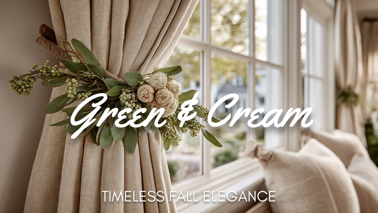 🍁 Timeless Fall Elegance | Green & Cream Home Décor Ideas