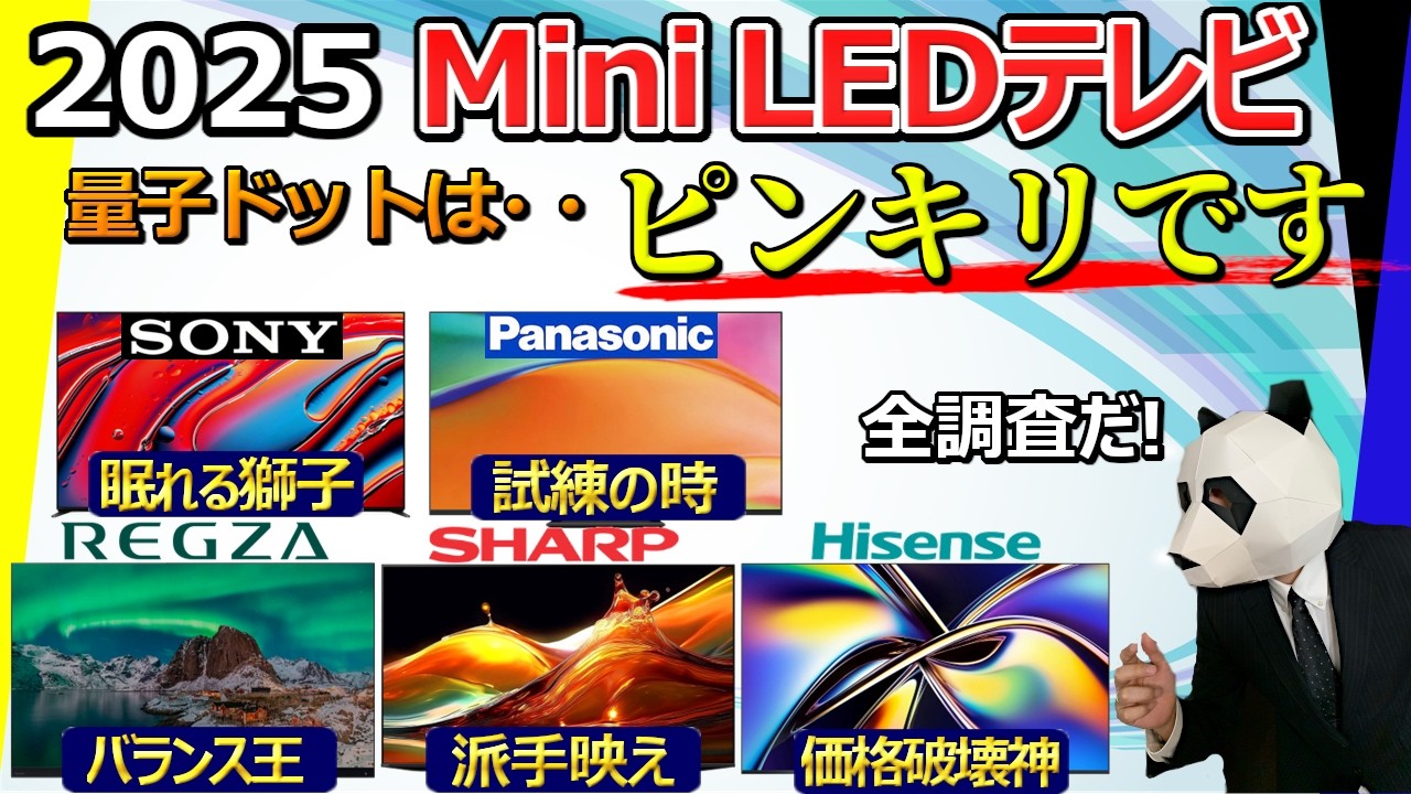 【勝者と敗者】Mini LEDテレビ 2025 おすすめ【ソニー、パナソニック、TVS REGZA、シャープ、ハイセンス】