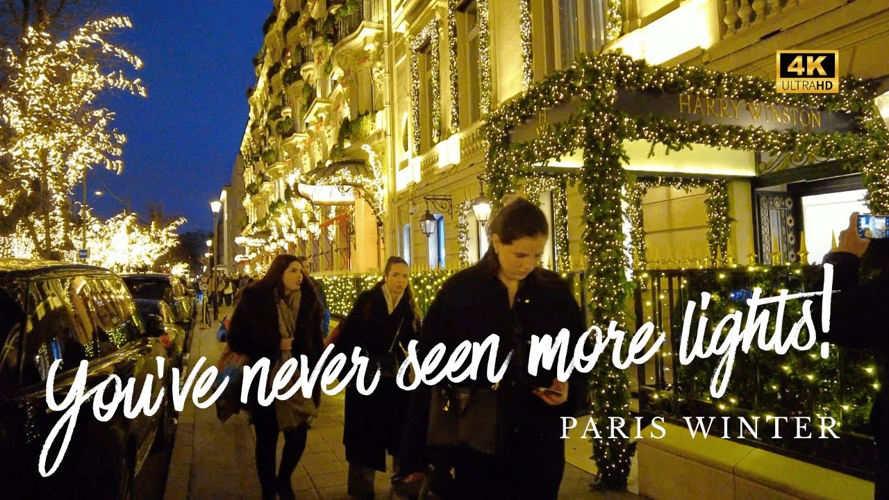 [4K] Paris Winter Magic | Christmas Lights, Champs-Élysées & Luxury Shopping