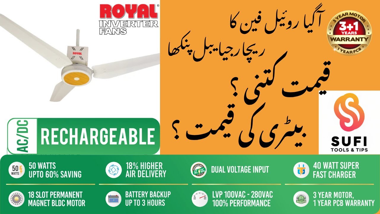 Royal Fan ACDC Rechargeable Ceiling Fan Review & Installation Guide