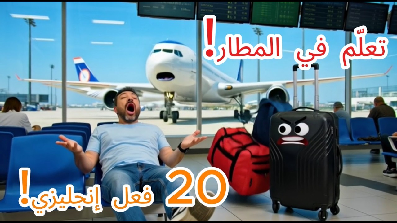 قبل أن تقلع الطائرة بدقائق… تعلم 20 English Verbs بسرعة!