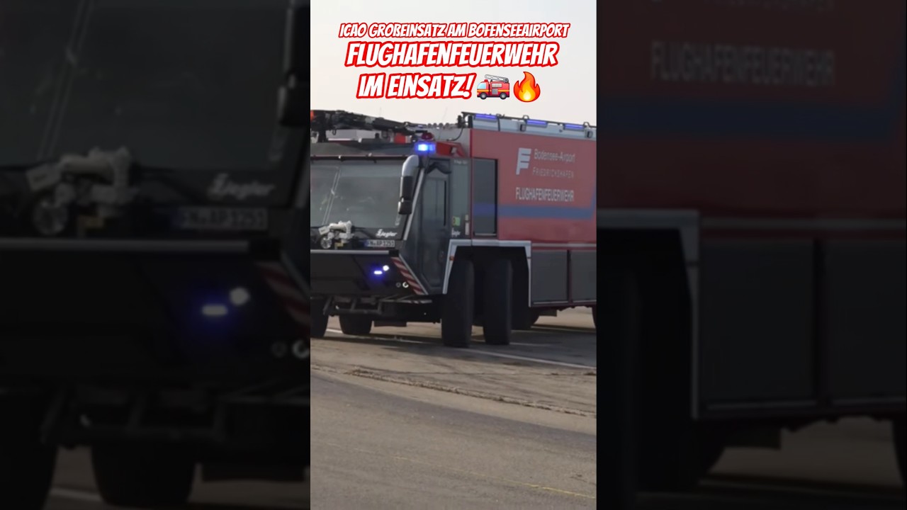 FLF IM EINSATZ ⚠️🔥 ● Flughafenfeuerwehr des Bodenseeairports bei ICAO Großübung 🔥🚒 #feuerwehr