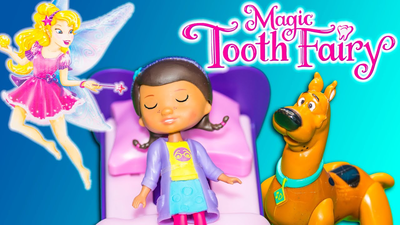 Playing the Magic Tooth Fairy Game  with Scooby and Doc McStuffins Toys