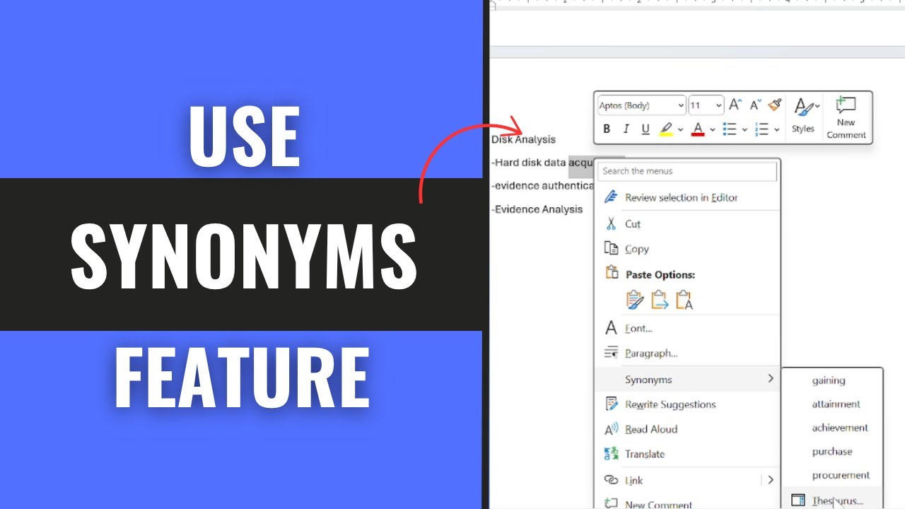 How To Use Synonyms Feature in Microsoft Word