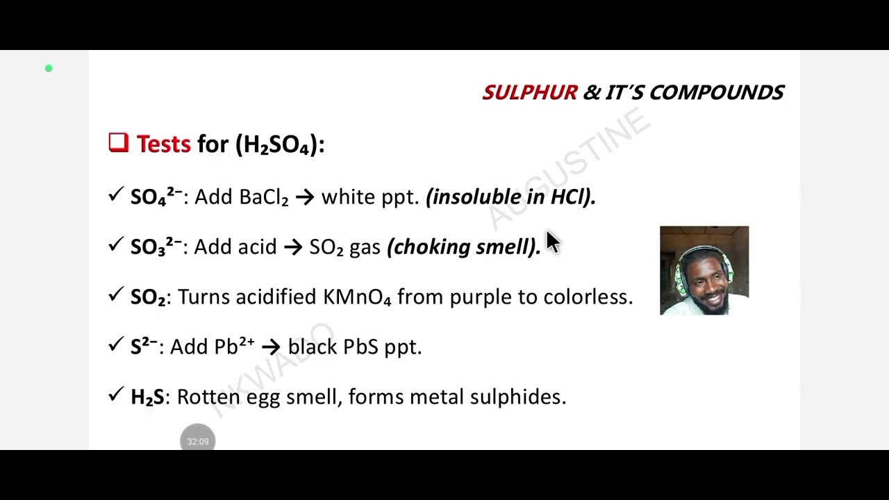 SULFUR AND ITS COMPOUNDS FROM JAMB 2026 SYLLABUS - (SHORTCUTS)