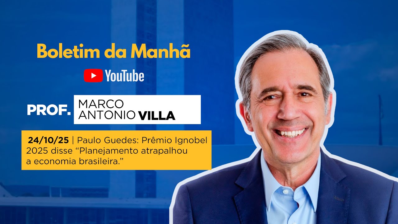 24/10/25 - Paulo Guedes: Prêmio Ignobel 2025 disse “Planejamento atrapalhou a economia brasileira.”