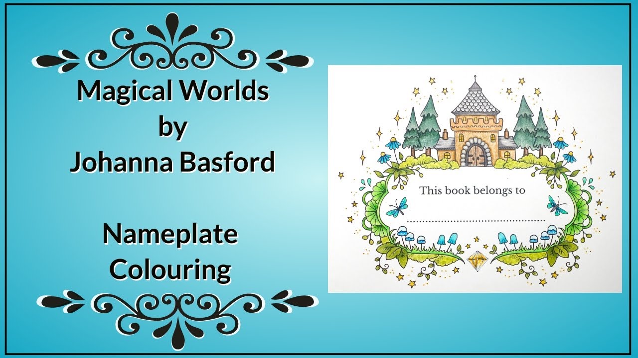 Magical Worlds by Johanna Basford - Nameplate Colouring