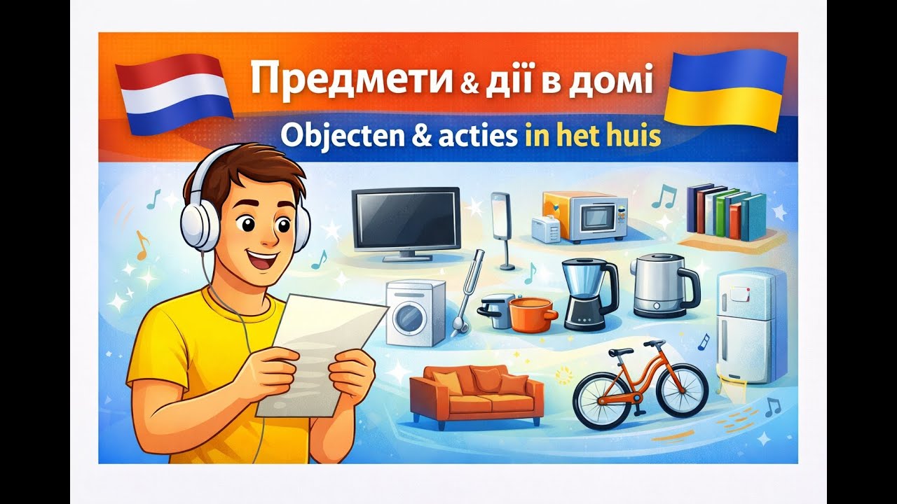 Предмети та дії в домі - Objecten en acties in het huis.