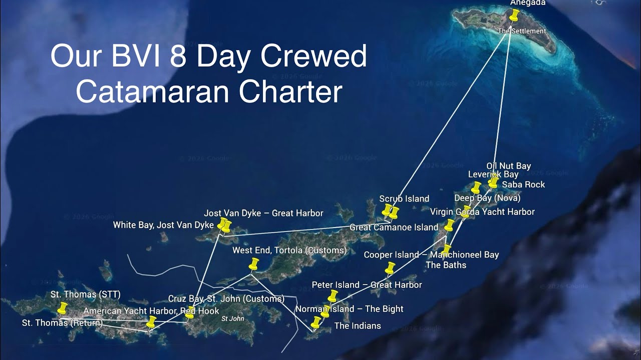 Our BVI Catamaran Charter Itinerary 