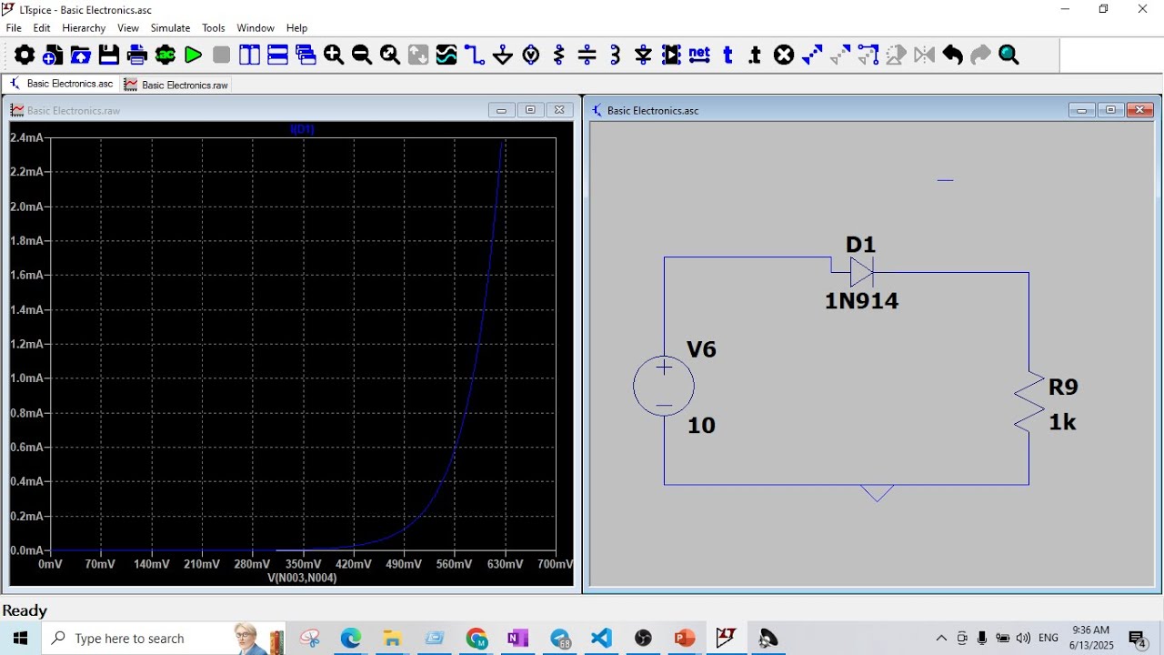 Ltspice DC sweep with diode - resistor circuit