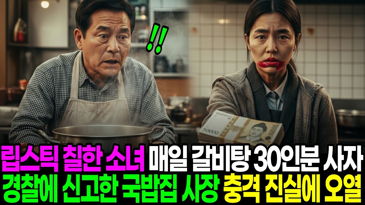 빨간 립스틱 칠한 17살 고아소녀가 매일 갈비탕 30인분 사가자 경찰에 신고한 국밥집 사장은 충격 진실에 끝내 오열ㅣ노후사연ㅣ감동사연ㅣ인생사연ㅣ오디오북